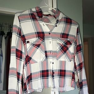 Plaid shirt with open back